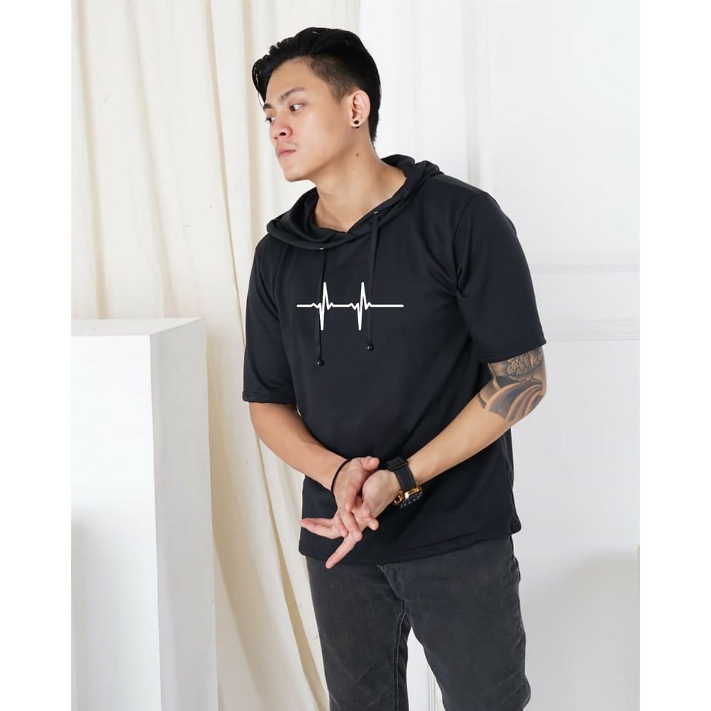 AMOSJKT28.SWEATER LENGAN PENDEK,SWEATER DEWASA,SWEATER BISA CEWEK COWOK,SWEATER HODDIE DETAK JANTUNG