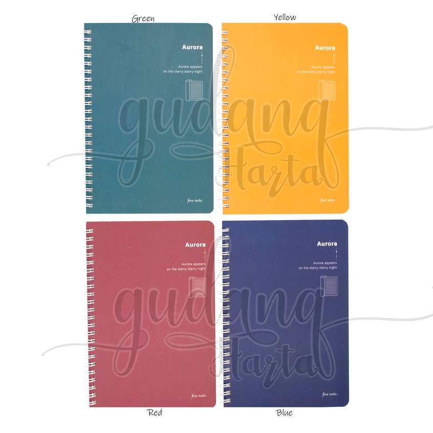 Notebook A5 Spiral Simple Basic Buku Motif Blue Green Polos GH 308836