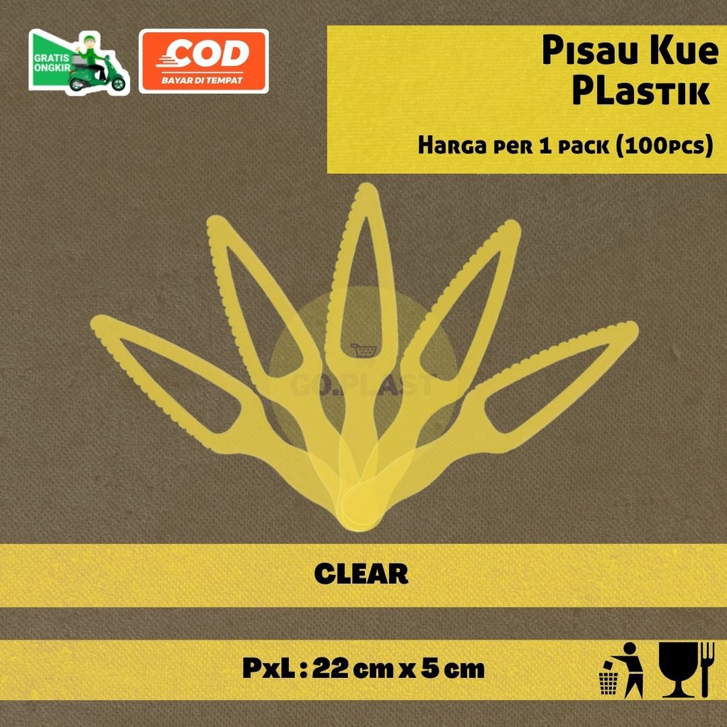 [100PCS] THREESTAR PISAU KUE TART PLASTIK STERIL
