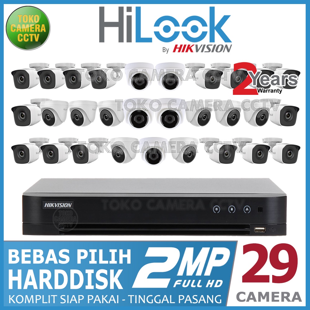 PAKET CCTV HILOOK 2MP 32 CHANNEL 29 KAMERA