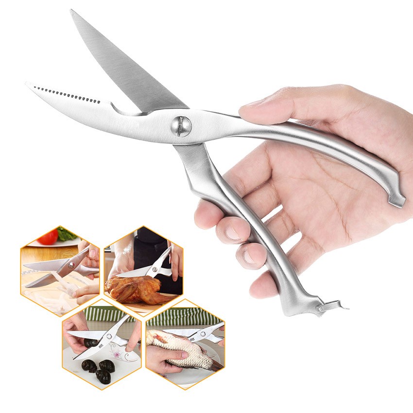 GUNTING TULANG DAGING Ayam Ikan Daging Udang Sayur Gunting Dapur Stainless THE BONE CUTTING SCISSORS Gunting kulit udang kepiting