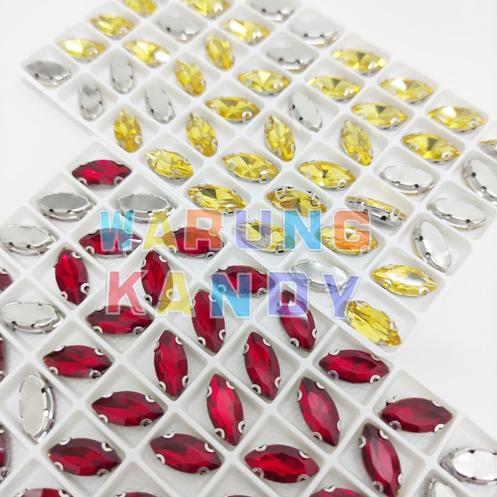 Diamon Jahit Cangkang Mata 7x15 WARNA GRADE A - DUS