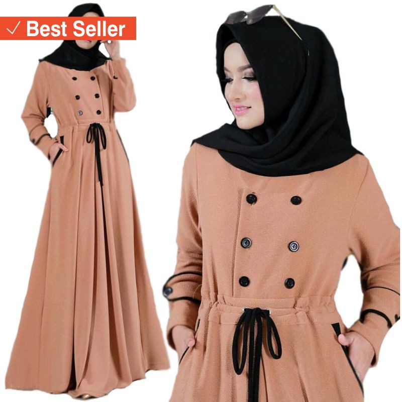 FASHION ALA KOREA BLACKPINK MURAH MERIAH / Dress Maxi V-Neck Lengan Pendek Batwing Gaya Vintage