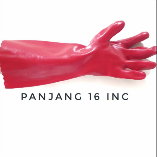 SARUNG TANGAN CHEMICAL KIMIA PVC 16 INCH HUNTERO KARET