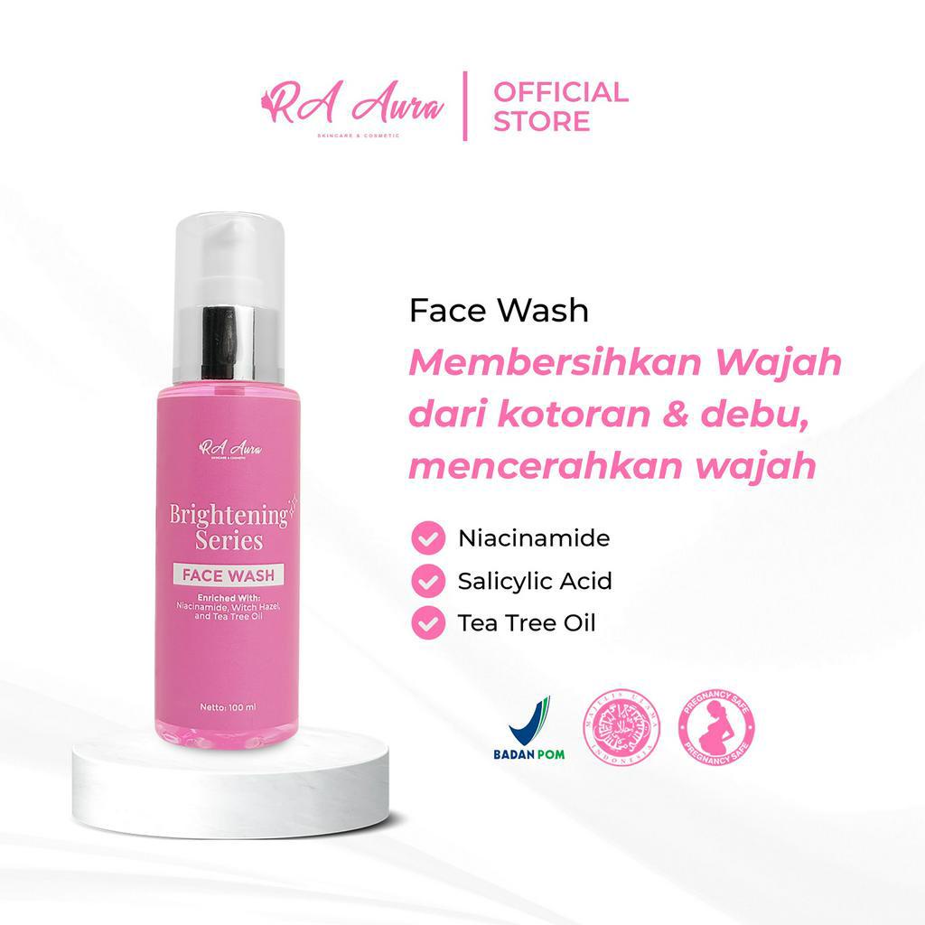 Ra Aura Face Wash with Niacinamide RETINOL Salicylic Acid, Tea Tree Oil, Kulit Jerawat Acne Kulit Cerah &amp; Glowing Facial Wash Retinol Pemutih Anti Aging Pelicin FLek Kusam Jerawat BPOM Original Dokter