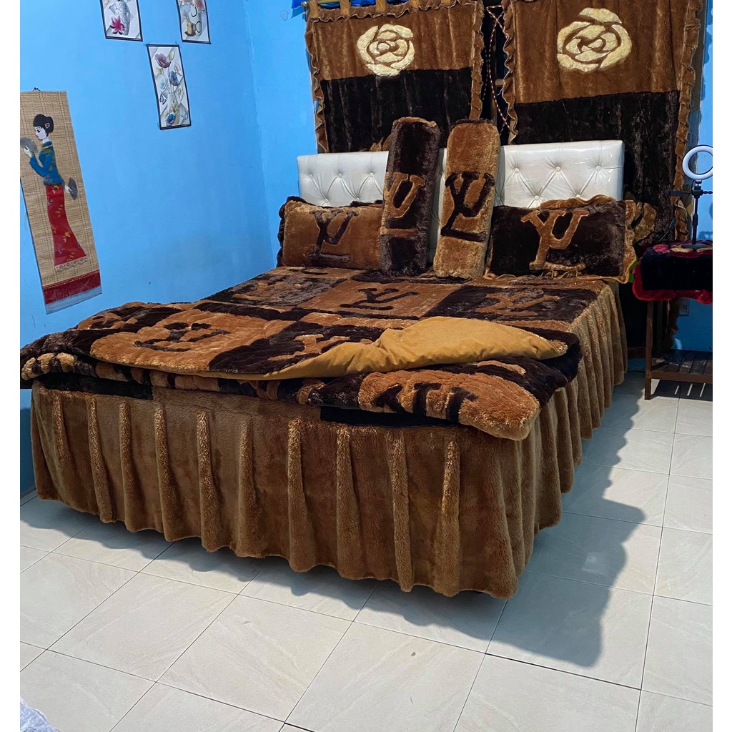 Sprei Bulu Rasfur Plus Selimut 160x200, 180x200, 200x200