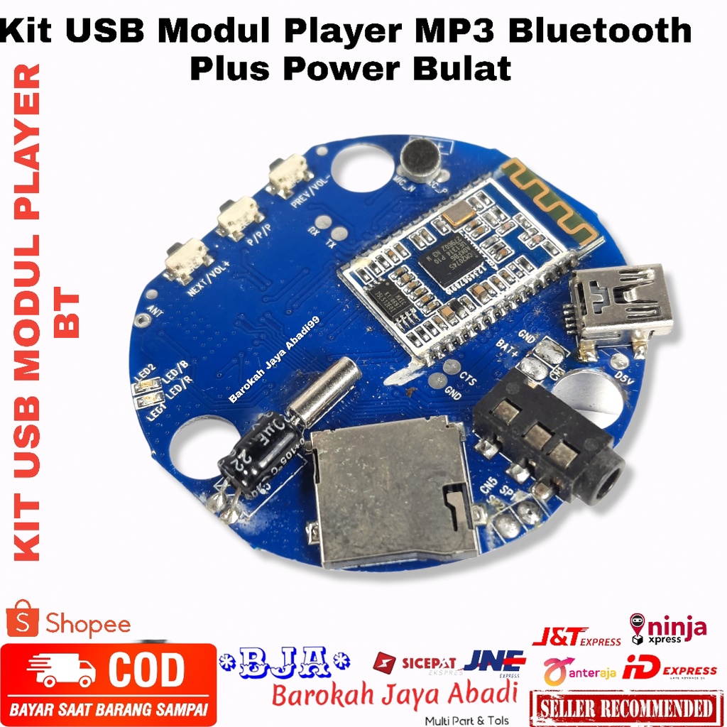 kit USB modul player mp3 bluetooth plus power bulat