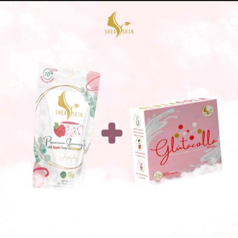 SHEA SKIN PREMIUM SLIMMING TEA & SHEA SKIN COLLAGEN | Teh Diet Pelangsing Herbal & Collagen Mencerah