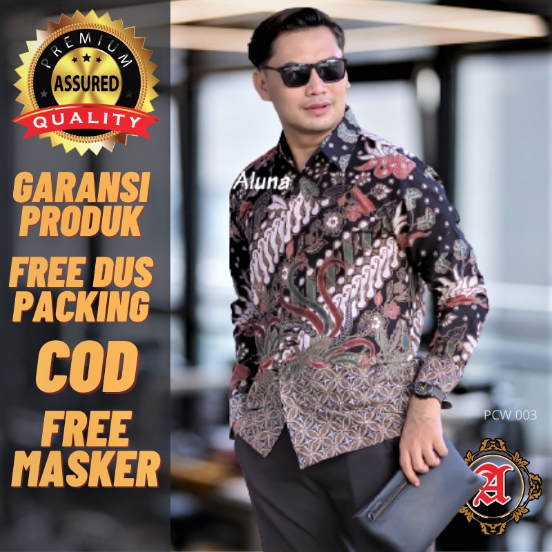 Batik Pria Lengan Panjang Slim Fit Premium Full Furing Original Produksi Batik Aluna Solo PCW 003