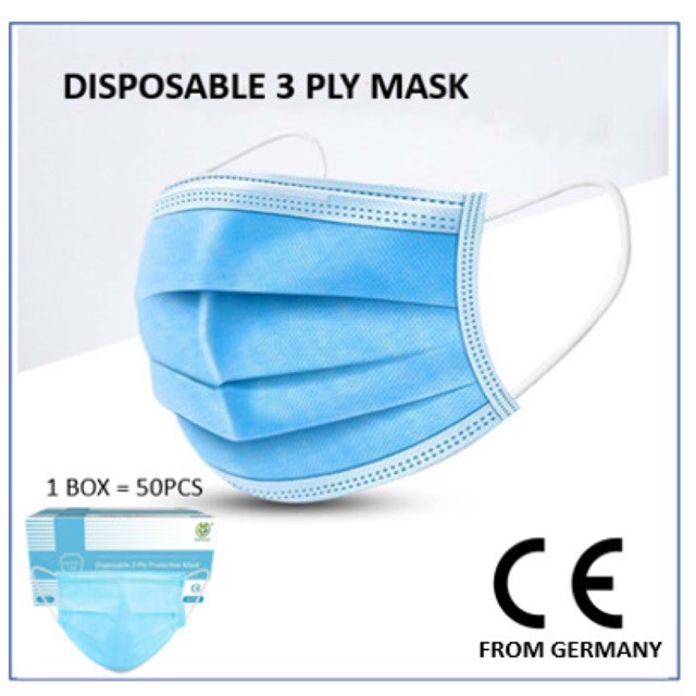 Masker 3ply - Disposable Face Mask 3play - 50 pcs - BOX