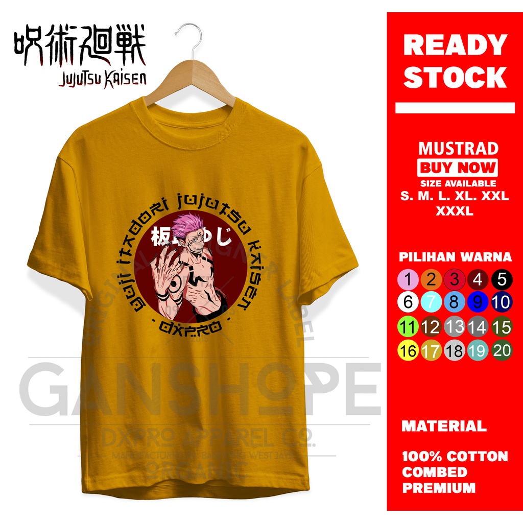 T-SHIRT KAOS ANIME GOJOUSATORU JUJUTSU KAISEN ITADORI YUUJI BAJU JEPANG ANIME MANGA