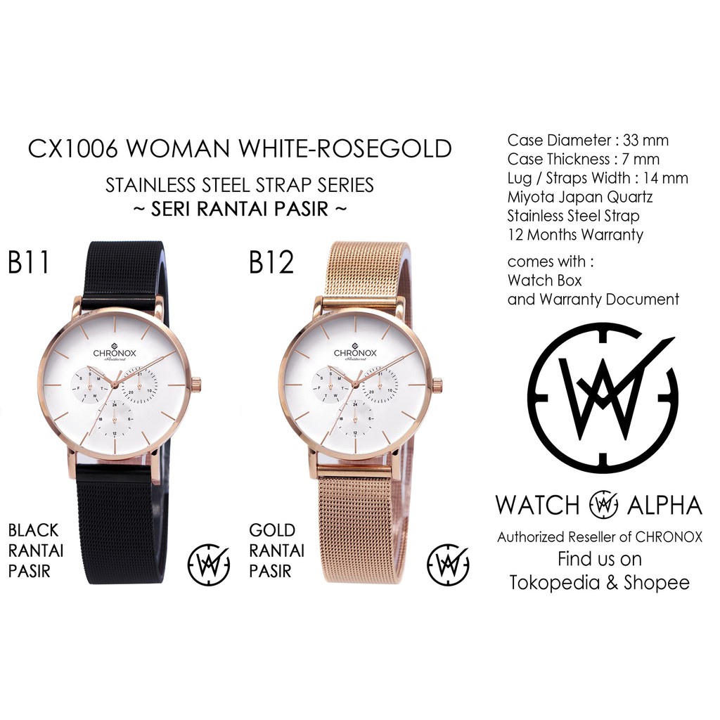 Jam Tangan CHRONOX CX1006 WOMAN - RANTAI PASIR 