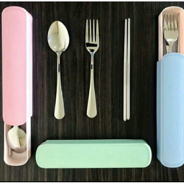 Set Alat makan Stainless Steel Sendok Garpu Sumpit