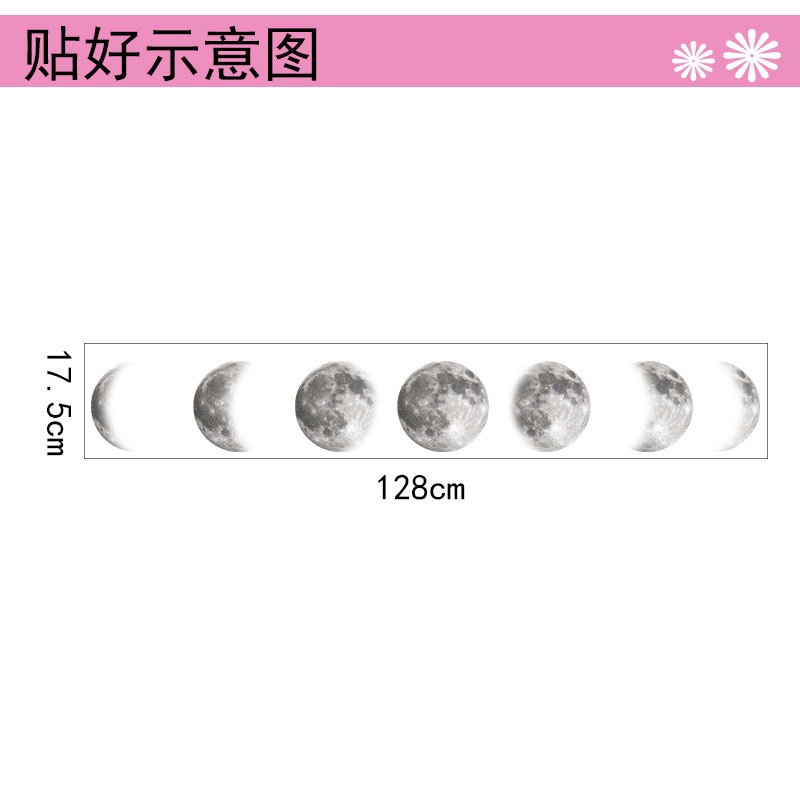 Moon Phase Chart Wall Stickers Modern Art Vinyl Decal Wall Mural