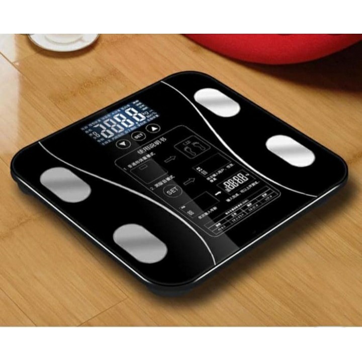 Timbangan digital monitor fat body fat bodyscale HITAM/PINK