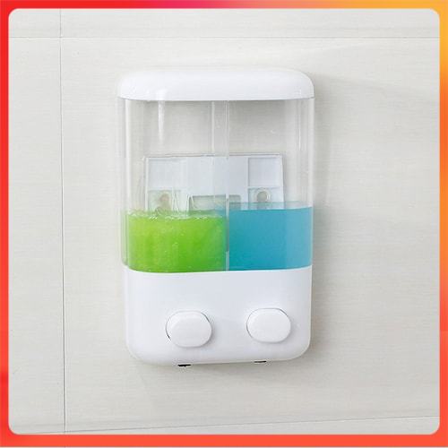 DSABUN Dispenser Soap Tempat Sabun Mandi Cair Dan sampo Tempel Dinding Touch Soap Single 2 Tabung Tr