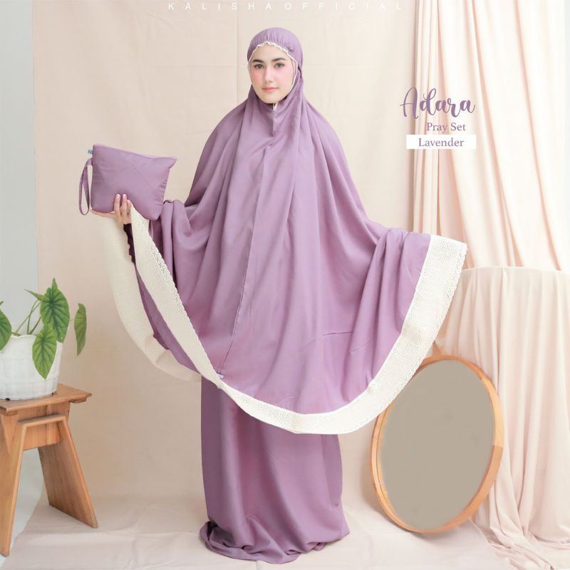 MUKENA ADARA KATUN POLOS DEWASA JUMBO RENDA RAJUT PREMIUM