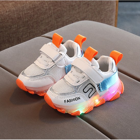 Bridgestore - Sepatu Sneakers LED Anak Laki-laki &amp; Perempuan Motif 015 Import