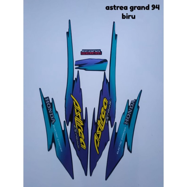 striping motor Honda Astrea Grand tahun 1994 warna biru