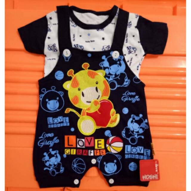 Baju jumper bayi baju kodok 2pc karakter love giraffe