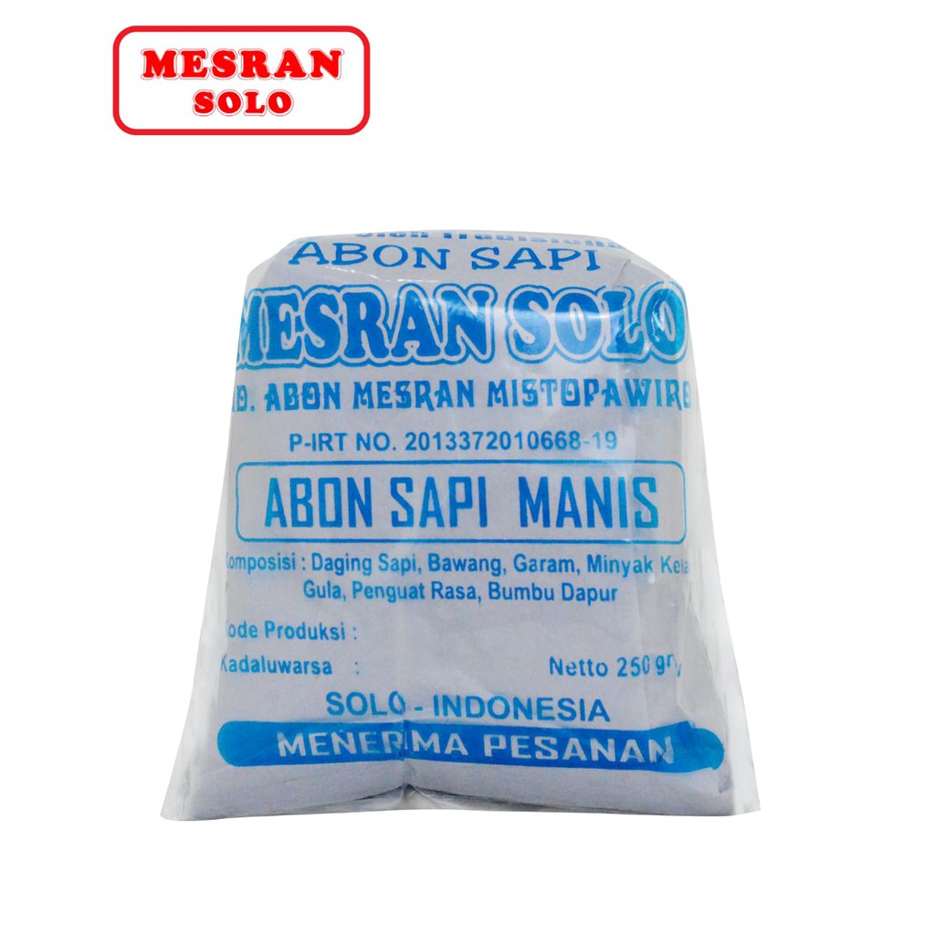 

ABON SAPI MANIS MESRAN BIRU 250gr BEEF FLOSS SNACK SOLO