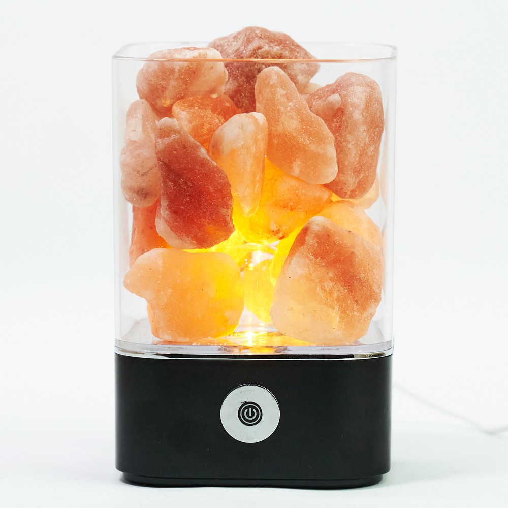 Lampu Tidur Unik LED Crystal Salt Lamp of Himalaya Lava Lamp - Hitam