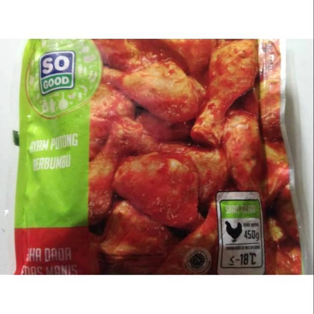 So Good Ayam Potong berbumbu Paha Dada pedas manis 450gr