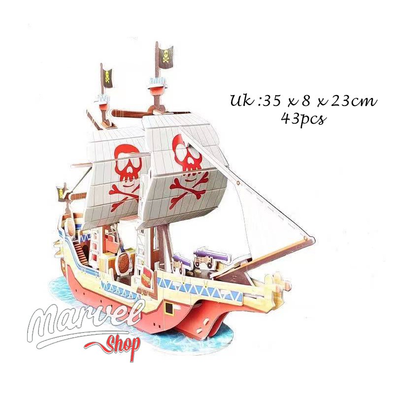 Puzzle 3 Dimensi PIRATE SHIP | 3D Puzzle | Hadiah Ultah | Kado Ultah