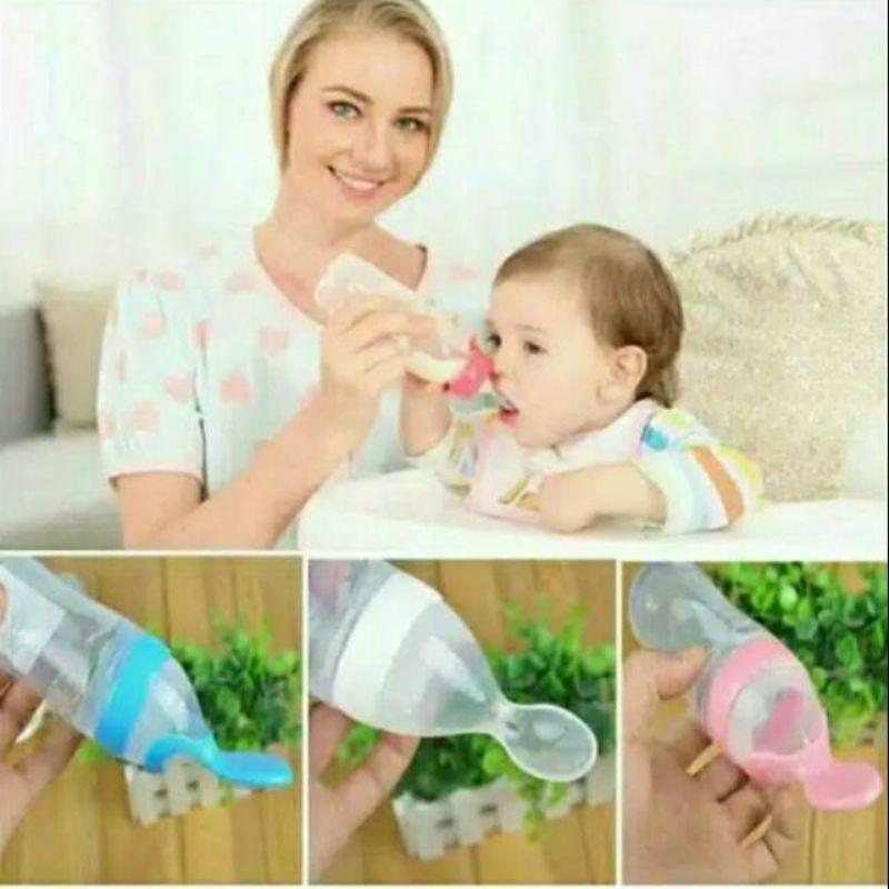 Silicone Feeder Squeeze Botol Sendok Makan Bayi Silikon