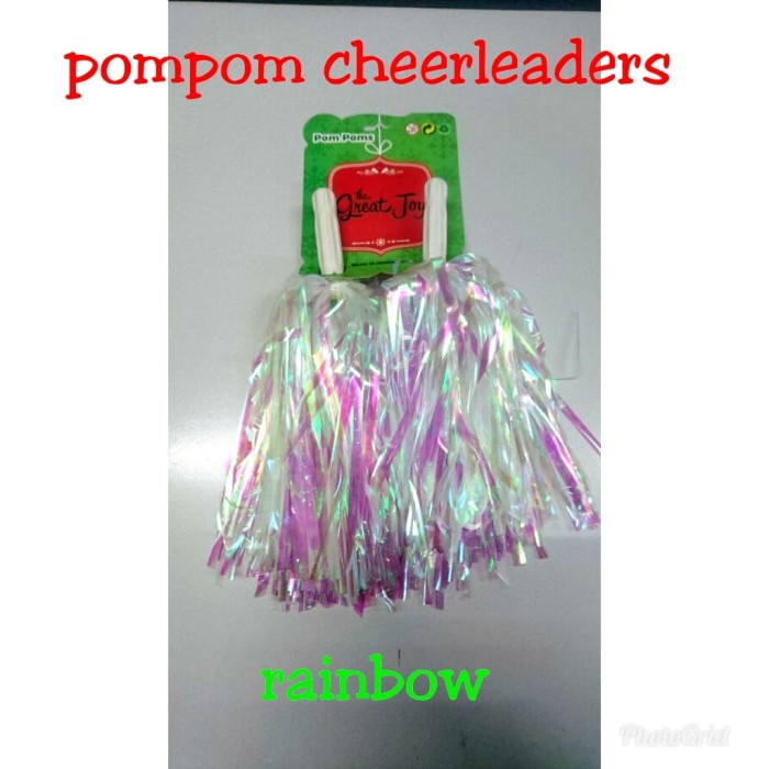 

Pompom Cheerleader / rumbai foil / rainbow 23 cm