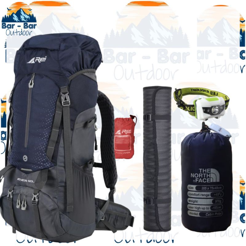 Paket Murah Peralatan Gunung Tas Gunung Tas Outdoor Carrier Arei Rei Atmos 60L