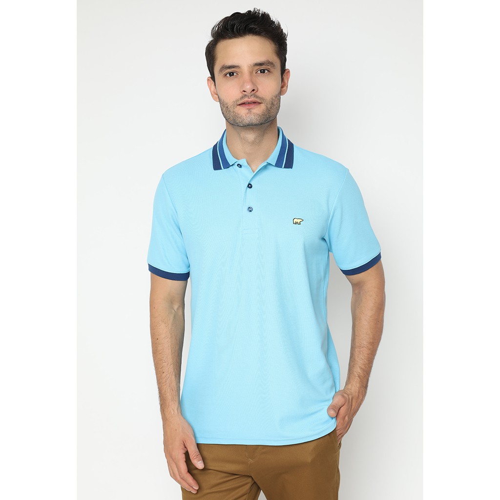  Jack  Nicklaus  Ohio 2 Polo  Shirt Pria Regular Fit Sky Blue 