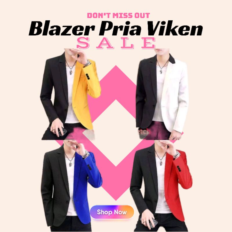 BPS Blazer Jas Pria VIKEN Baju Pakaian Blazer Cowok Keren Jas Pria Model Korea Korean Pesta Seragam