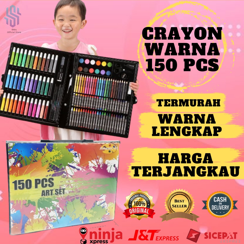 

Pensil Crayon Krayon Set Spidol Warna Koper Alat gambar menggambar Anak Isi 150