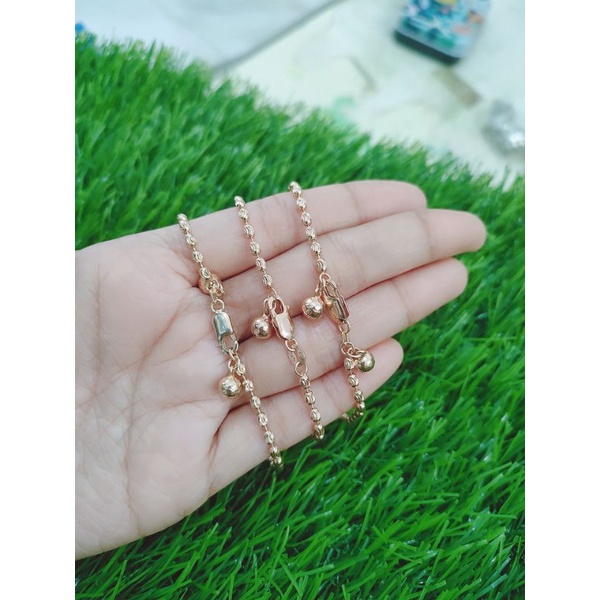 GELANG TANGAN RANTE KAPSUL BULAT UKIR +2 BEL/ GELANG PERAK ASLI SILVER 925 LAPIS EMAS/ GELANG FASHION WANITA TERBARU