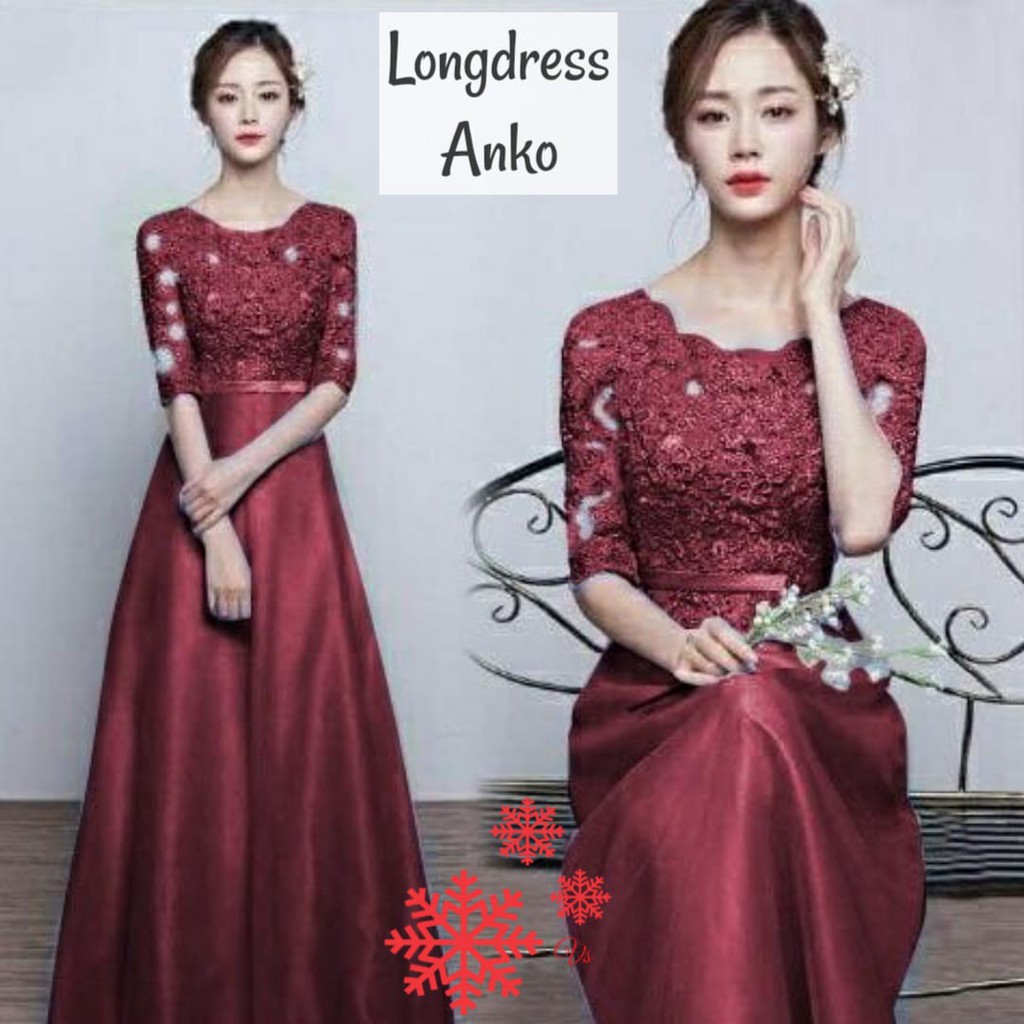 LONGDRESS PESTA ANKO  4ukuran/ PAKAIAN MEWAH WANITA FORMAL / PARTY / WEDING