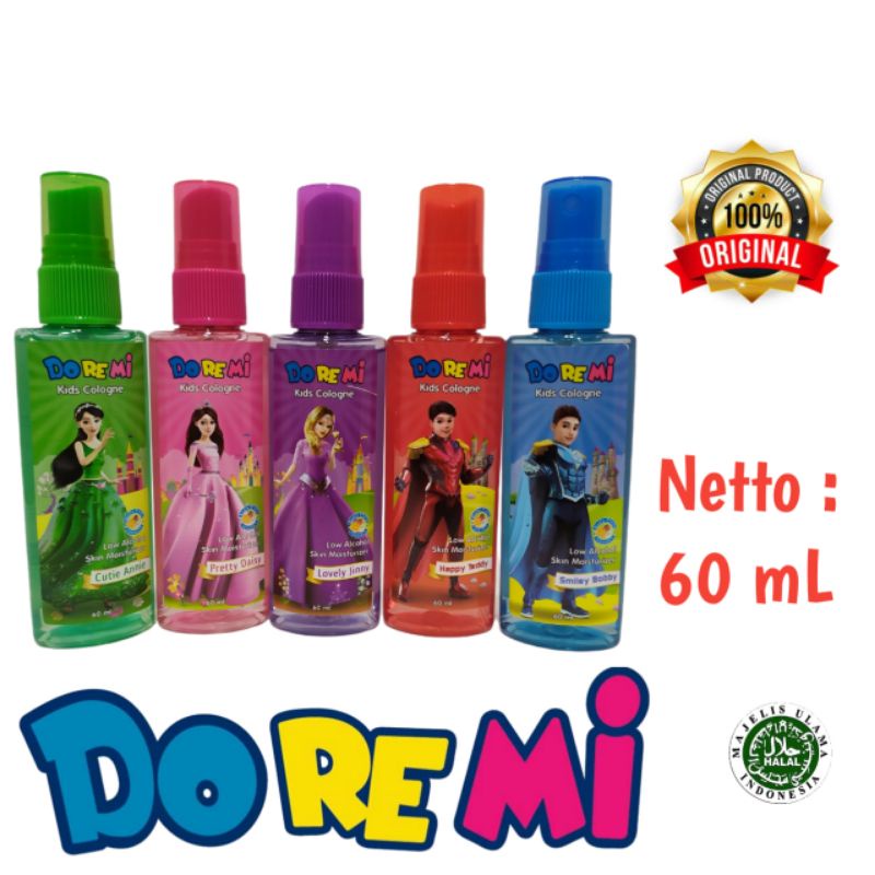DOREMI KIDS COLOGNE 60 ML/ MINYAK WANGI DOREMI KIDS 60ML/ MINYAK WANGI DOREMI ANAK-ANAK 5 WARNA (PIN