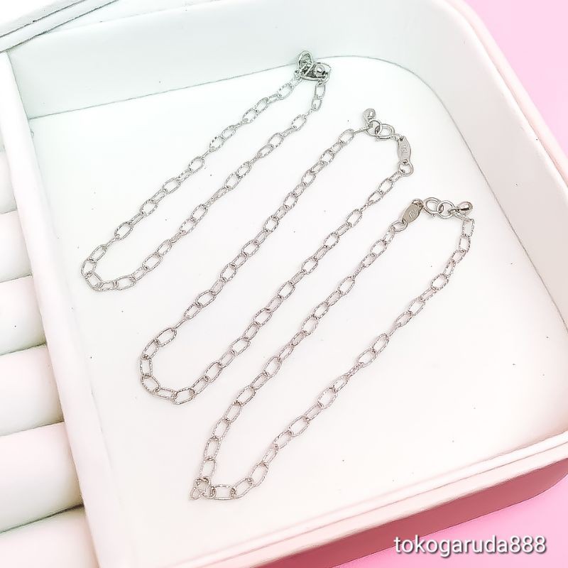 Rantai tangan gelang tali anak dan dewasa emas asli kadar 75% 750 22 17k nori korea rante putih whitegold holo