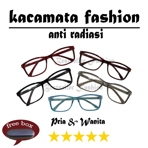 Kacamata Anti Radiasi Sinar Komputer,Handphone Kacamata Fashion Anti Radiasi/Kacamata Wanita &amp; Pria Kacamata Import FREECASE