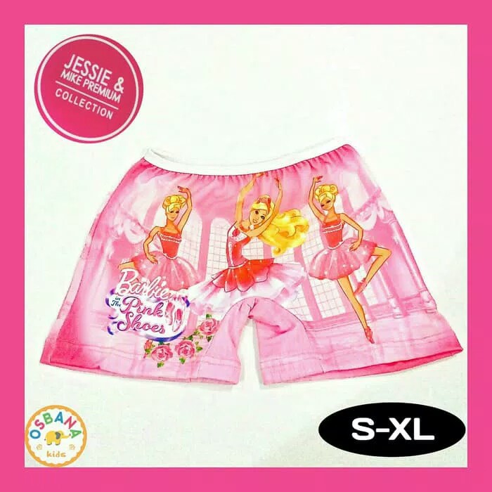 Celana Boxer Anak Premium | Barbie Pink | Jessie Mike (S-XL)