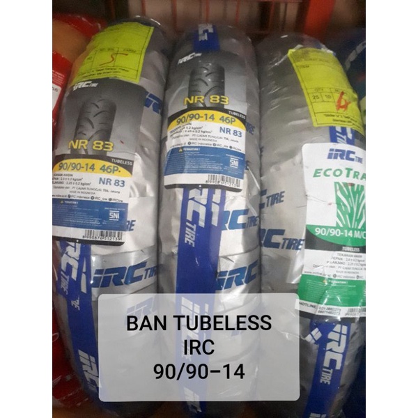 BAN TUBELESS IRC 90/90-14 BAN TUBLES BELAKANG MATIC ORIGINAL IRC