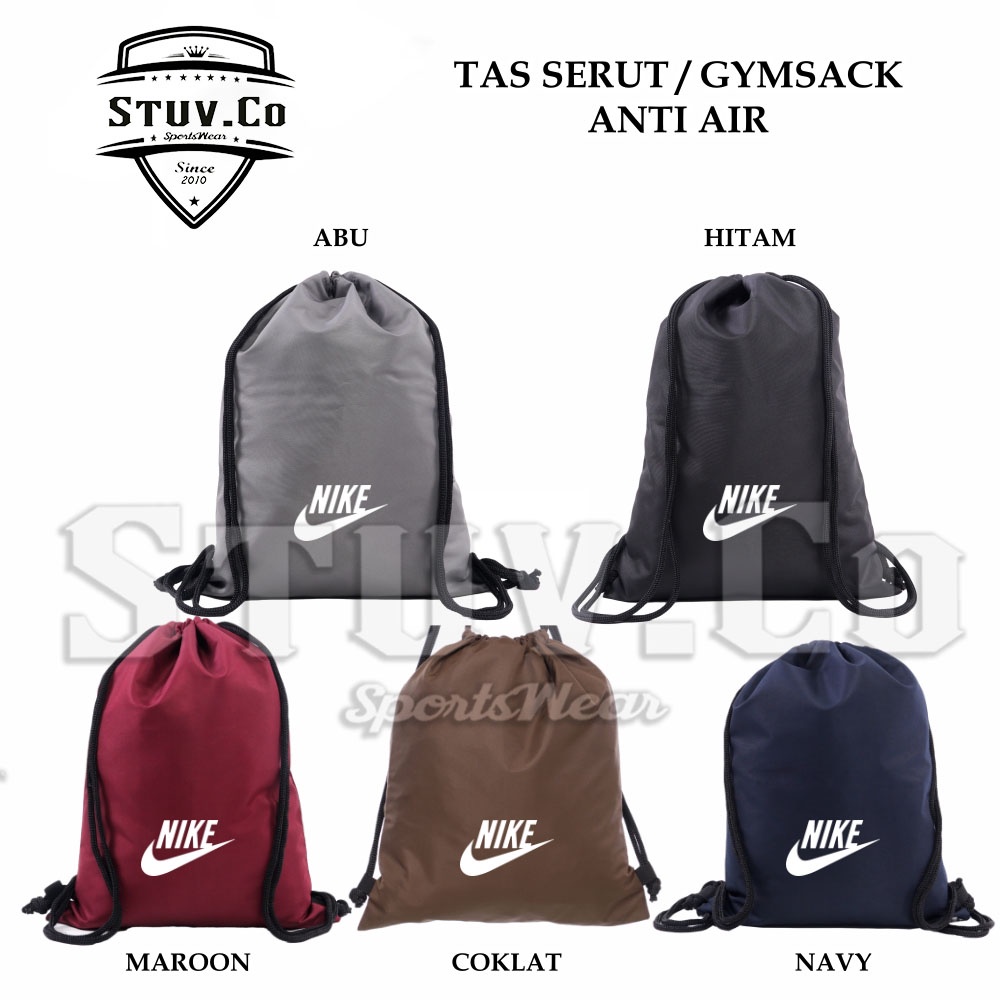 TAS SERUT PRIA WANITA ANTI AIR GYMSACK STRING BAG DRAWSTRING TAS SEKOLAH OLAHRAGA FUTSAL VOLI BASKET