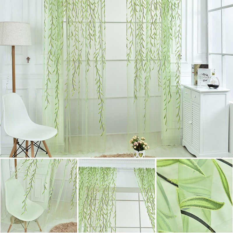 Tirai Benang korea Kamar pola Willow Tirai jendela Panel Tirai Benang korea Kamar pola Willow Tirai jendela Panel