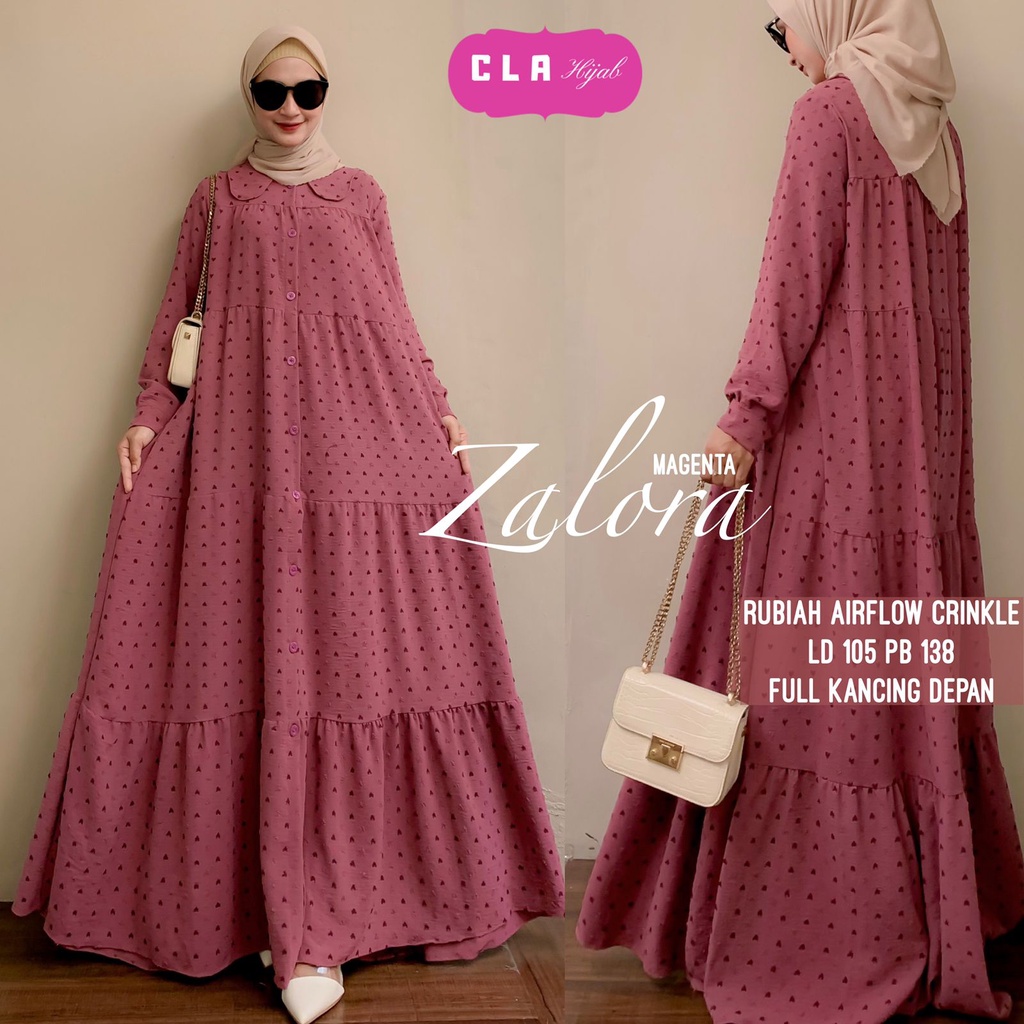 Zalora Magenta Dress Gamis by Cla Hijab