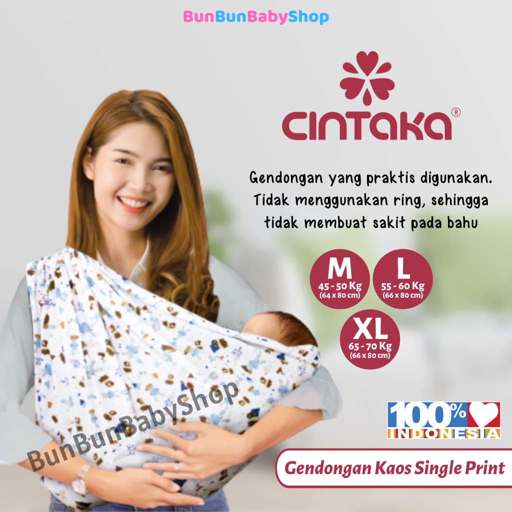 Geos Gendongan Kaos Single Cintaka Motif Lucu Laki Perempuan Perlengkapan Bayi Baru Lahir UNISEX Per