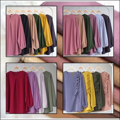 ATASAN DAYANA BLOUSE | ATASAN WANITA TERBARU 2021 | ATASAN KEKINIAN | ATASAN JUMBO LENGAN PANJANG-mustard