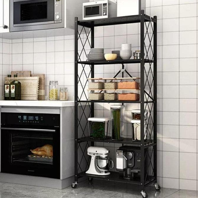 SHENAR RAK DAPUR LIPAT 3 &amp; 5 TINGKAT MULTIFUNGSI / FOLDING CABINET TANPA MUR BAUT BAHAN STAINLESS STEEL PENGHEMAT TEMPAT