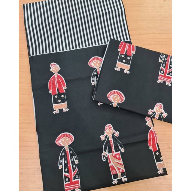 Kain Batik Solo karakter salur hitam