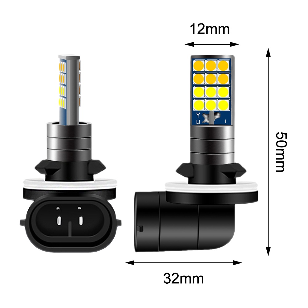 [2Pcs] 24led Dual Colour Lampu Kabut led Mobil H27 Bohlam Led881 880 Lampu Kabut led