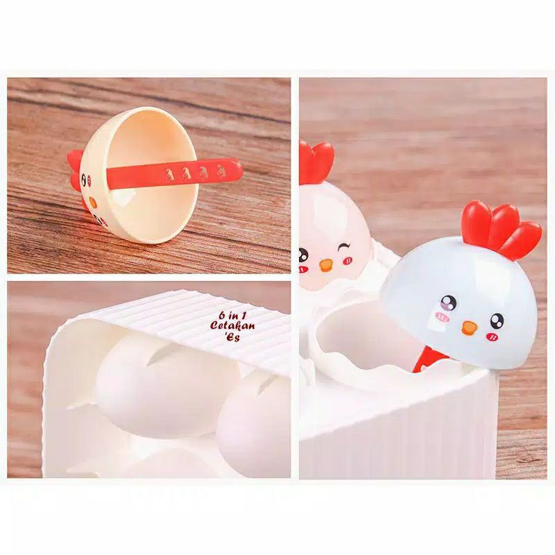 Set Cetakan Es / Puding EGG 1 set isi 6 cetakan motif telur hokkyshop